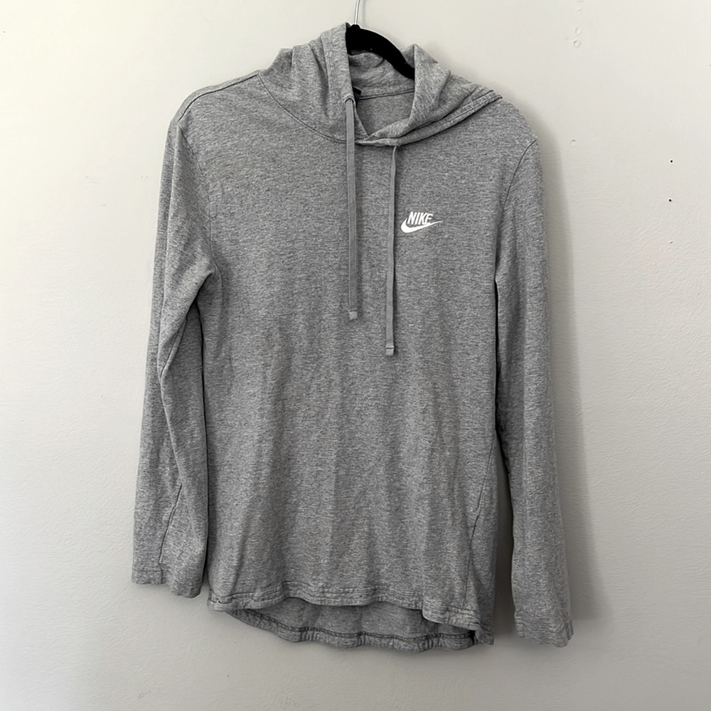 Nike Gray Cotton Hooded Sweatshirt Size S